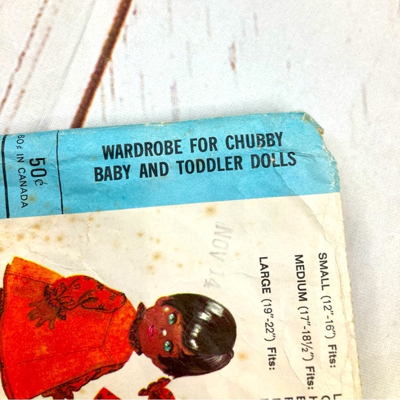 McCall’s #9449 Vintage WARDROBE CHUBBY BABY & TODDLER Dolls Patterns - Picture 3 of 12